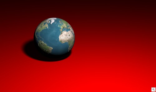 Earth on a red carpet